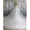 2017 Trendy Design Tassel Sleeve Beaded Ball Gown Wedding Dress